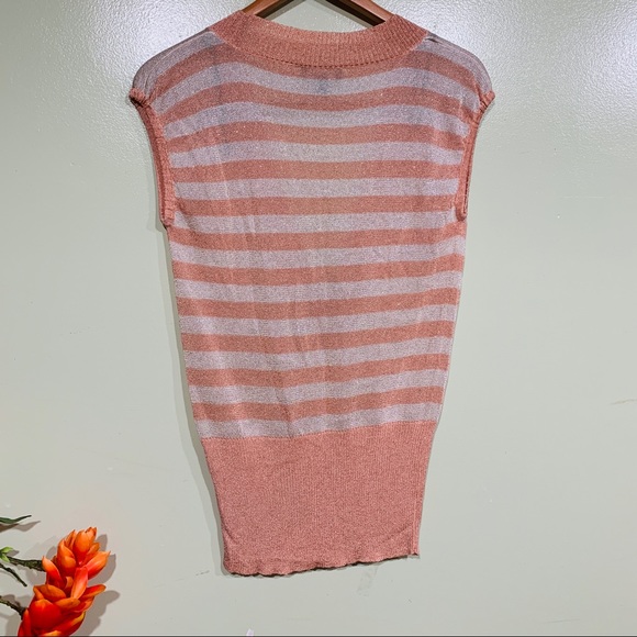 Beautiful Bebe Stripe V Shape Blouse - Picture 6 of 7